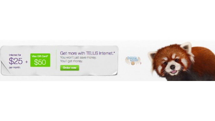 Telus Canada: Student Offer - Internet starting at $25/m + $50 Visa Gift Card 