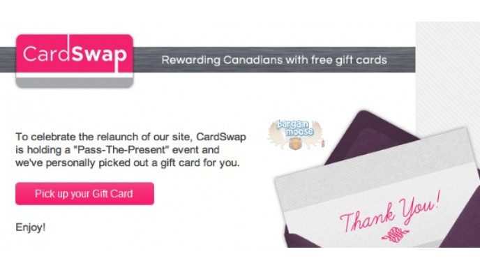Cardswap Canada: Get a $5 GiftCard for 50 Cents (When you invite 2 Friends)