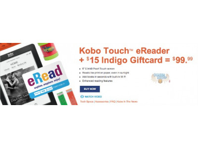 Chapters Canada: $99.99 For Kobo Touch eReader + $15 Gift Card Free