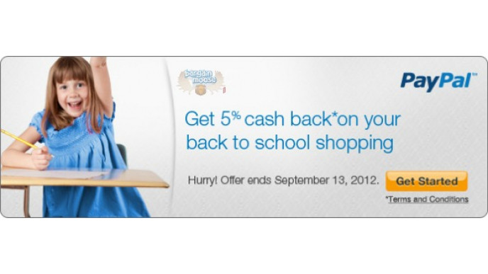 Paypal Canada: 5% Back on Back to School Shopping