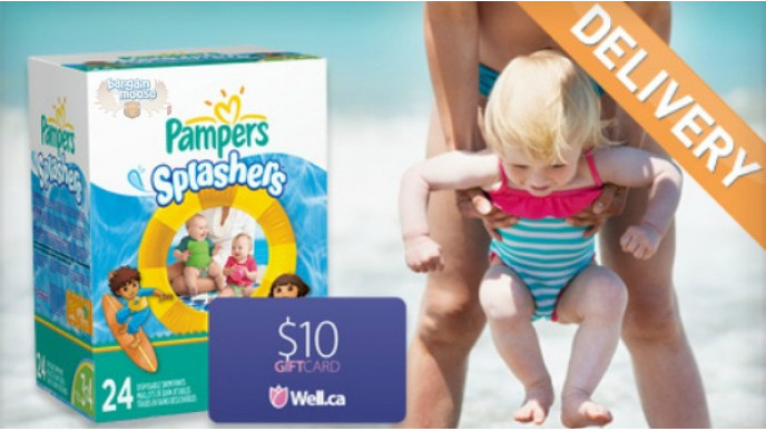 Wagjag: $12 for a Pack of Pampers Splashers Diapers & a $10 Well.ca GC (a $36.99 Value)