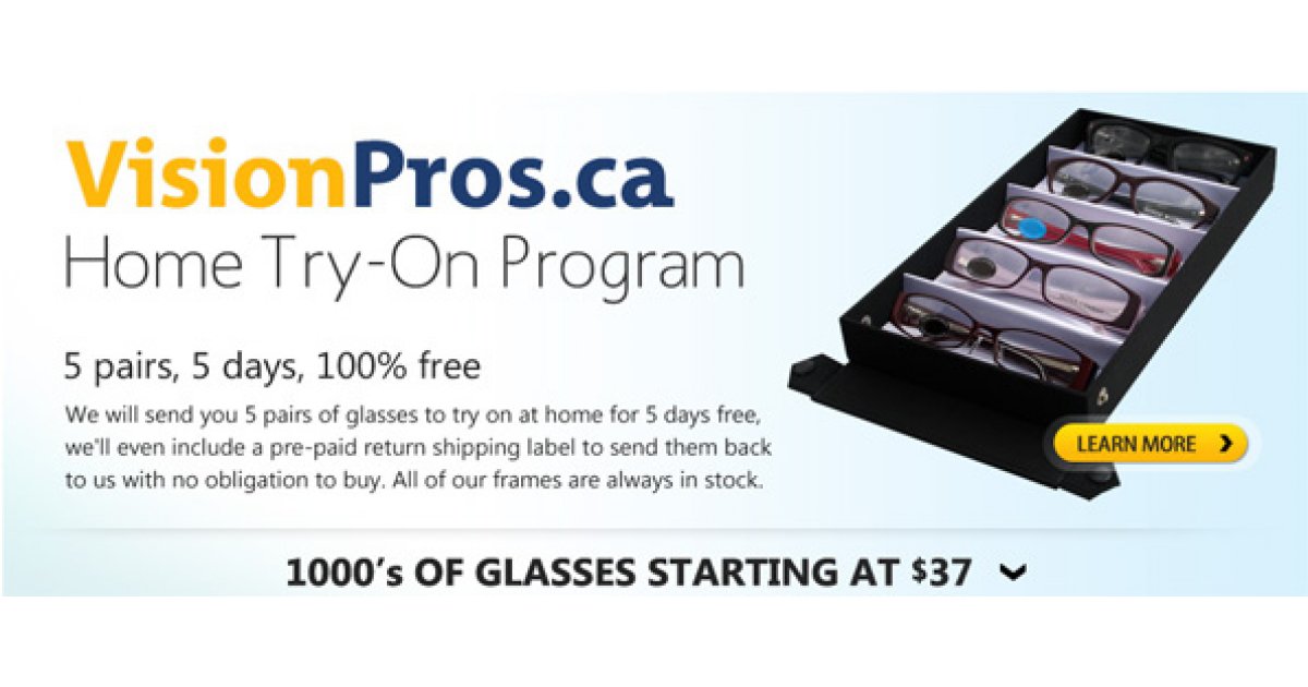 VisionPros Canada: Free Home Try-On Program