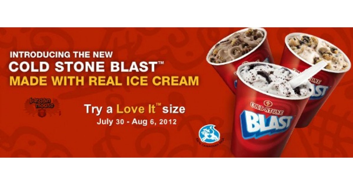 Tim Horton's Cold Stone Creamery 2 Blast Ice Cream Treat