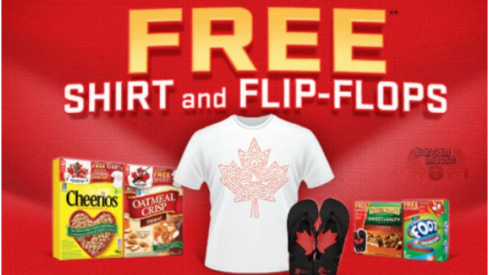 General Mills Canada: Free T-shirt and Flip Flops With Purchase Of Specially Marked Products