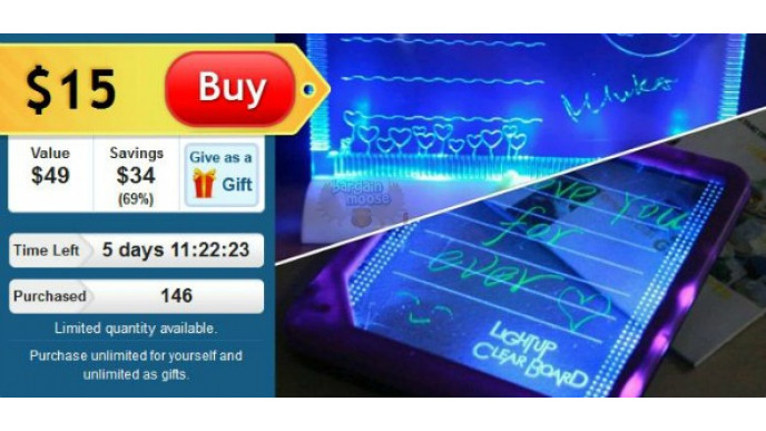 DealFind: Portable LED Scribble Board $15 Including Taxes and Shipping ($49 Value)