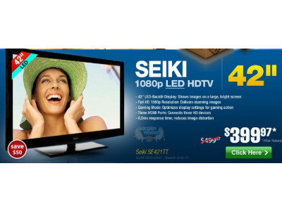 TigerDirect Canada: Seiki 42" Class LED HDTV - Now $399.97 (Was $499.97)