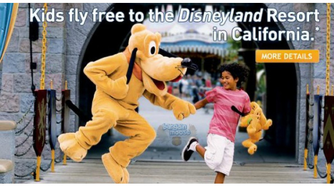 West Jet Canada: Kids Fly Free to Disneyland Resort