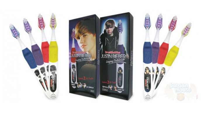$21 (inc shipping) for 2 Justin Bieber Singing Toothbrushes @ Teambuy.ca