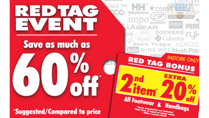 The Shoe Company Canada: Red Tag event 60% off PLUS 20% on second item