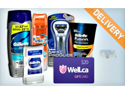 WagJag: $29 for Gillette Combo Pack & $20 Gift Card to Well.ca (a $60 Value)-Shipping Included