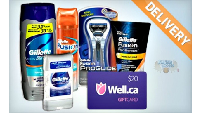 WagJag: $29 for Gillette Combo Pack & $20 Gift Card to Well.ca (a $60 Value)-Shipping Included