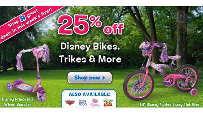 Savings up to $450 Outdoor Play, 25% off Disney Bikes & More