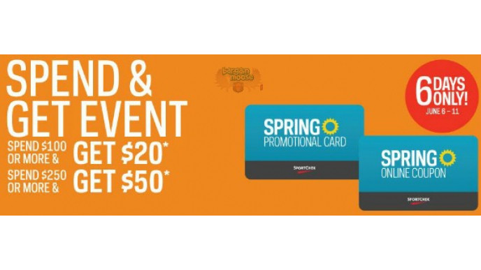 Sport Chek Canada: Get $20 to $50 in Gift Cards when you spend $100 or more