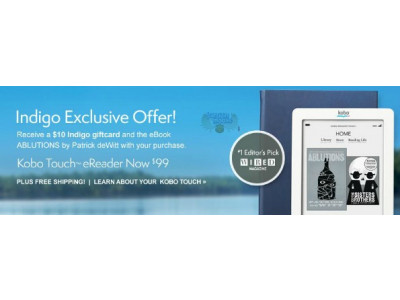 Chapters Canada:Free eBook & $10 Indigo Gift Card with $99 Kobo Touch