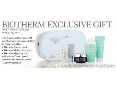 The Bay Canada: Free 6-Piece Gift Set with $30 Biotherm Purchase
