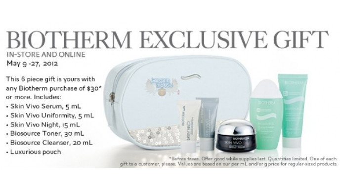 The Bay Canada: Free 6-Piece Gift Set with $30 Biotherm Purchase