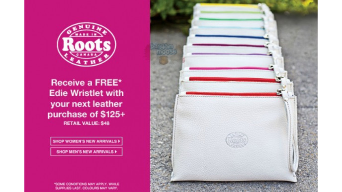 Roots Canada: Get A Free Edie Wristlet ($48) With $125 Leather Purchase