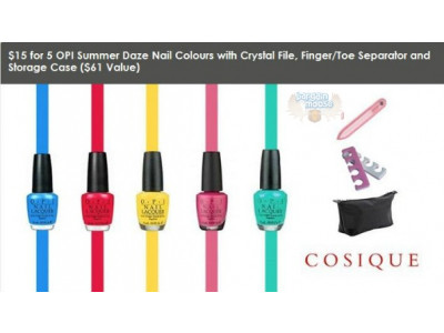 Team Buy: $15 for 5 OPI Summer Daze Nail Colours with Bonus Accessories ($61 Value) 