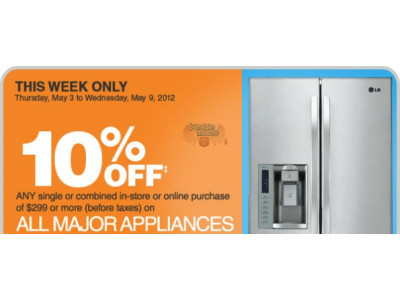 Home Depot Canada: Save 10% Off Major Appliances