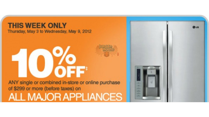 Home Depot Canada: Save 10% Off Major Appliances
