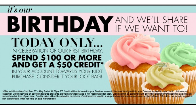 Dealuxe Canada: $50 Credit Back with $100 Purchase Today