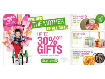 The Body Shop Canada: 30% off Gifts & Body Butters 3 for $30 plus Free Tin and more