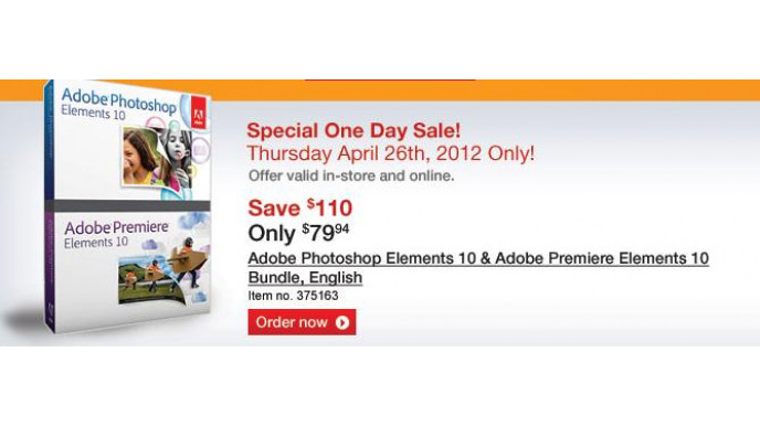 Staples Canada: Adobe Photoshop Elements 10 & Adobe Premiere Elements 10 Bundle $79.94 (Save $110) Today Only