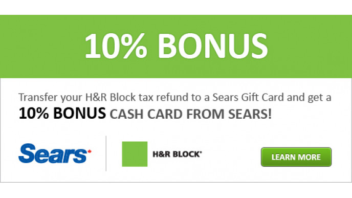 Sears Canada & H&R Block: Extra 10% When you Transfer Tax Refund to a Sears Card (1st)