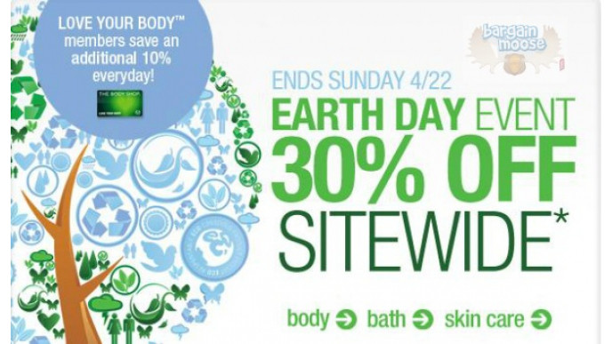 The Body Shop Canada:Save 30% Site Wide For Earth Day & Gift with Purchase
