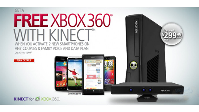 FREE Xbox 360 with Kinect When You Activate Two Smartphones at Rogers