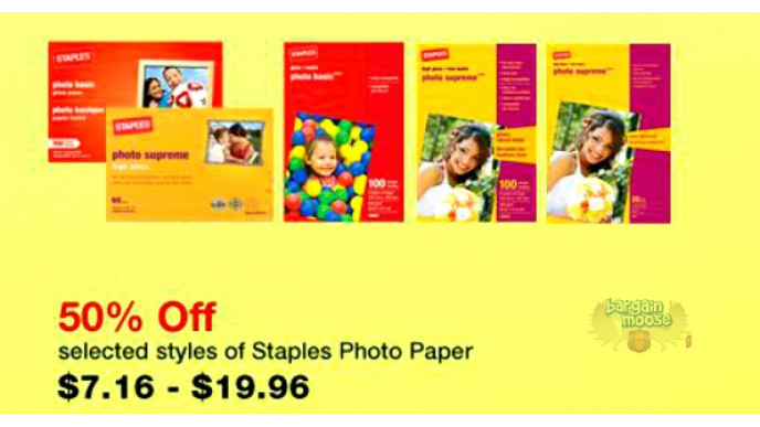 Staples Canada: Save 50% on Photo Paper