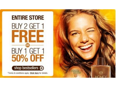 The Body Shop Canada: Entire Store B2G1 Free or B1G1 50% Off