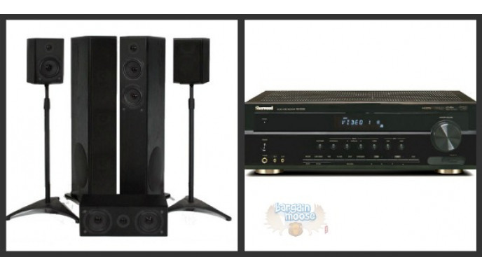 Visions Electronics: Sherwood 5.1ch A/V Receiver with UrbanAudio 5 Speaker Surround Speaker Package $298 (reg. $769)