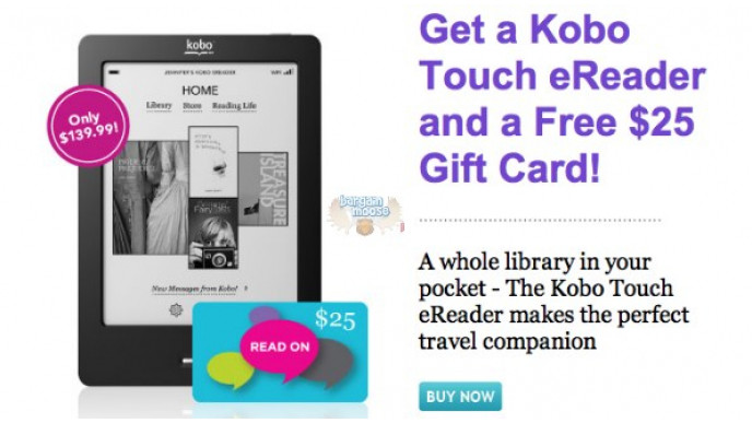 Kobobooks: Free $25 Gift Card with Kobo Touch eReader Purchase