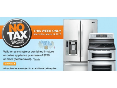 Home Depot Canada: No Tax On Appliances 