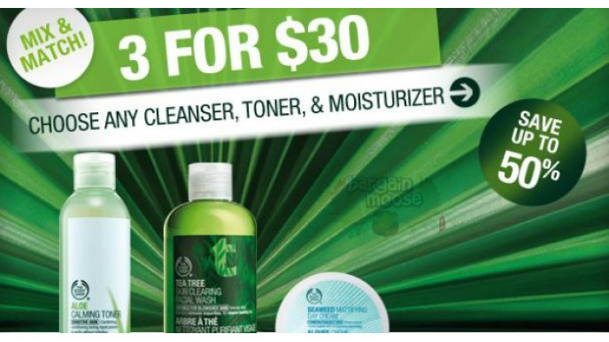 The Body Shop Canada: Skin Care 3 for $30