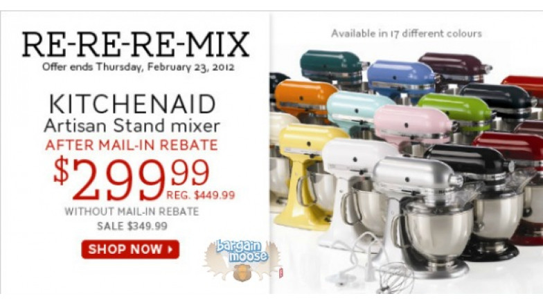the-bay-canada-kitchenaid-artisan-mixer-300-after-mail-in-rebate
