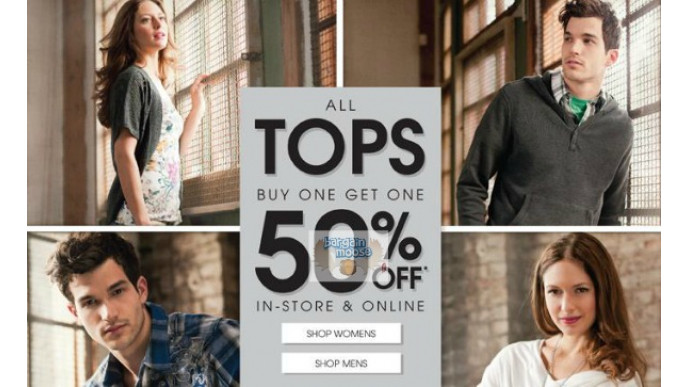 Bootlegger Canada: BOGO 50% All Tops