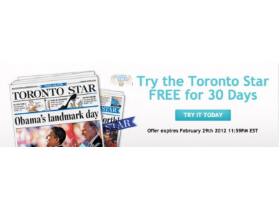 Canadian Freebies: Free 30 Day Trial of the Toronto Star on Kobobooks