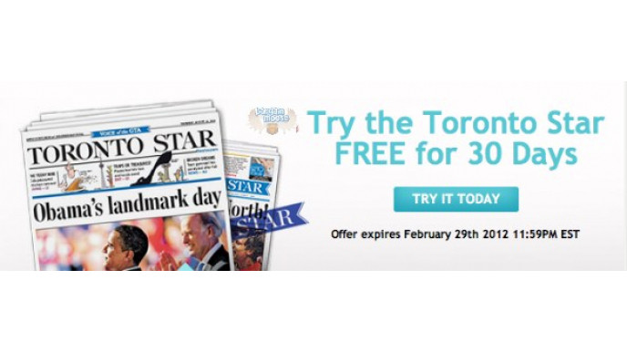 Canadian Freebies: Free 30 Day Trial of the Toronto Star on Kobobooks