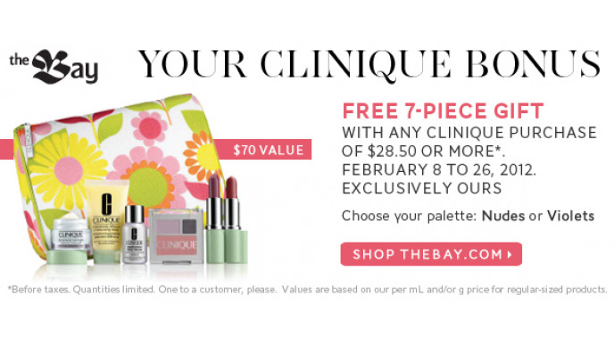 The Bay Canada: New Clinique Bonus ($70 Value) With $28.50 Spend