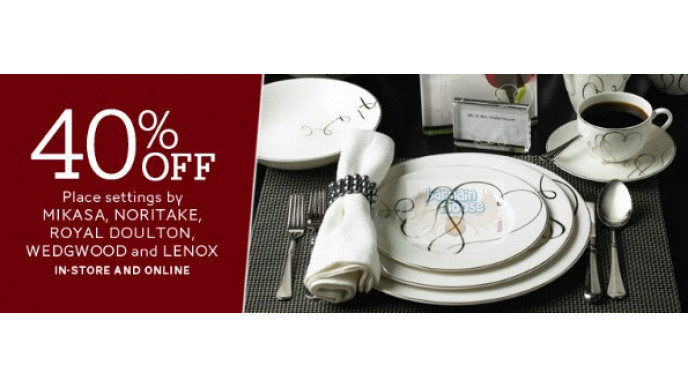 The Bay Canada: Save 40% on Select Place Settings Until 9th February