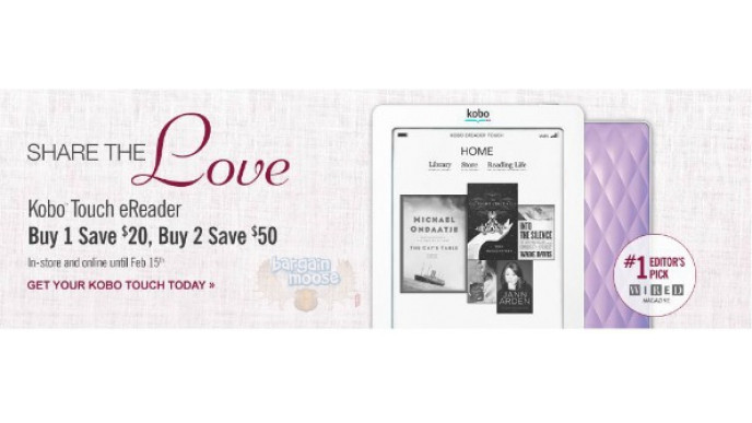 Chapters Canada: Kobo Touch eReader Buy 1 Save $20 - Buy 2 Save $50