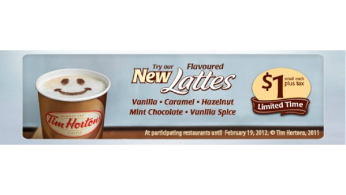 Tim Horton's Canada: $1 Flavoured Lattes
