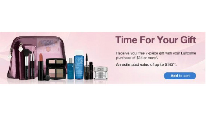 Sears Canada: Free 7 Piece Lancome Gift Set with $34 Lancome Purchase (Valued at $143)