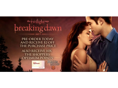 Shoppers Drugmart Canada: Pre-Order Twilight Breaking Dawn For $17.77