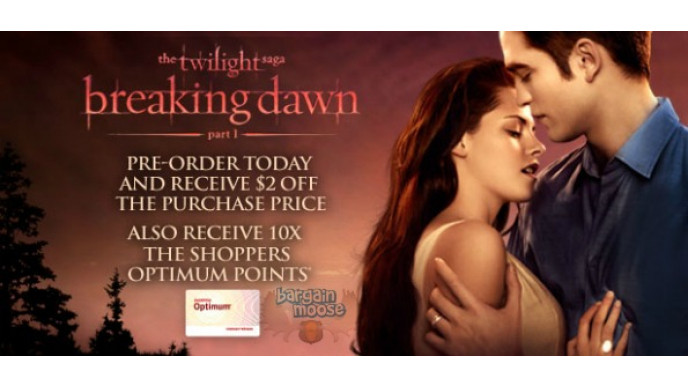 Shoppers Drugmart Canada: Pre-Order Twilight Breaking Dawn For $17.77