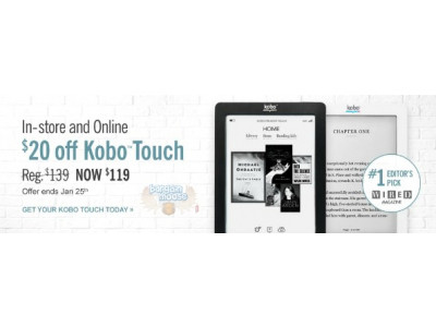 Chapters Canada:Kobo Touch $119 (was $139)