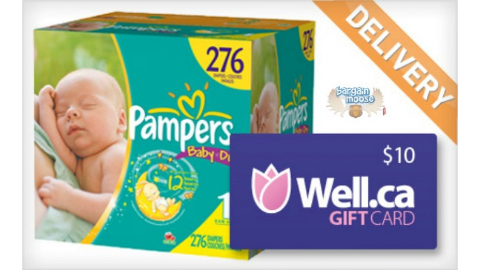WagJag Canada: $39.99 For Largest Box Of Pampers & $10 Well.Ca Gift Card