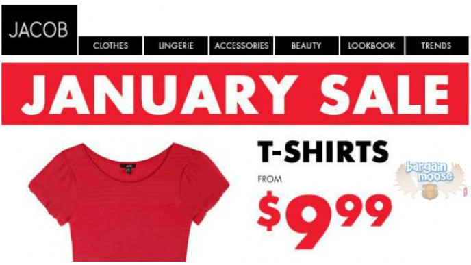 Jacob Canada: January Sale Clothing as low as $2.99